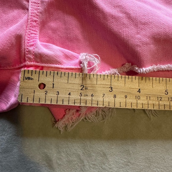 PINK Victoria's Secret Pink Jean Shorts Frayed Hem - Picture 5 of 7